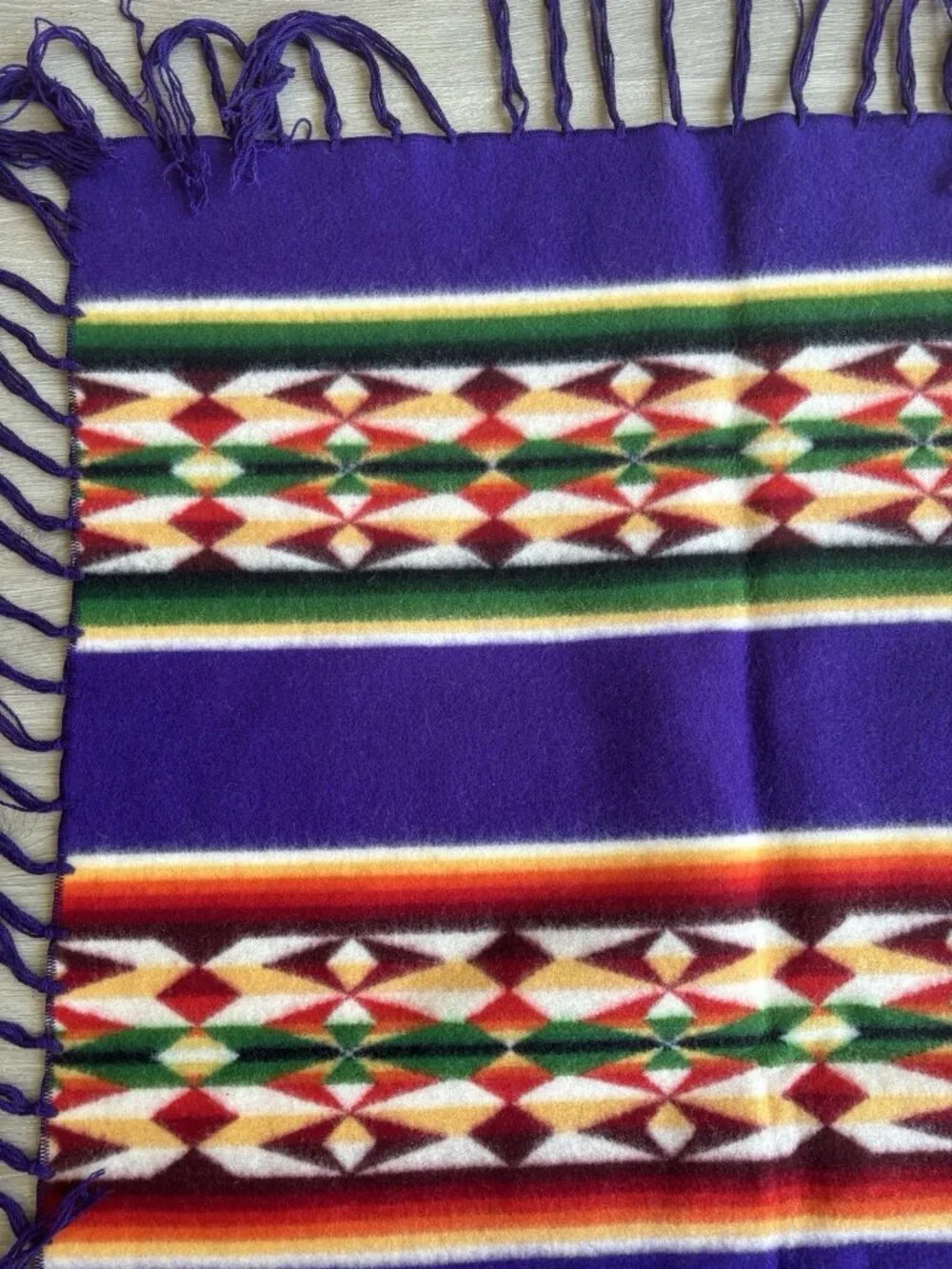 Beaver State Pendleton Mills Robe Shawl Fringed Blanket Purple